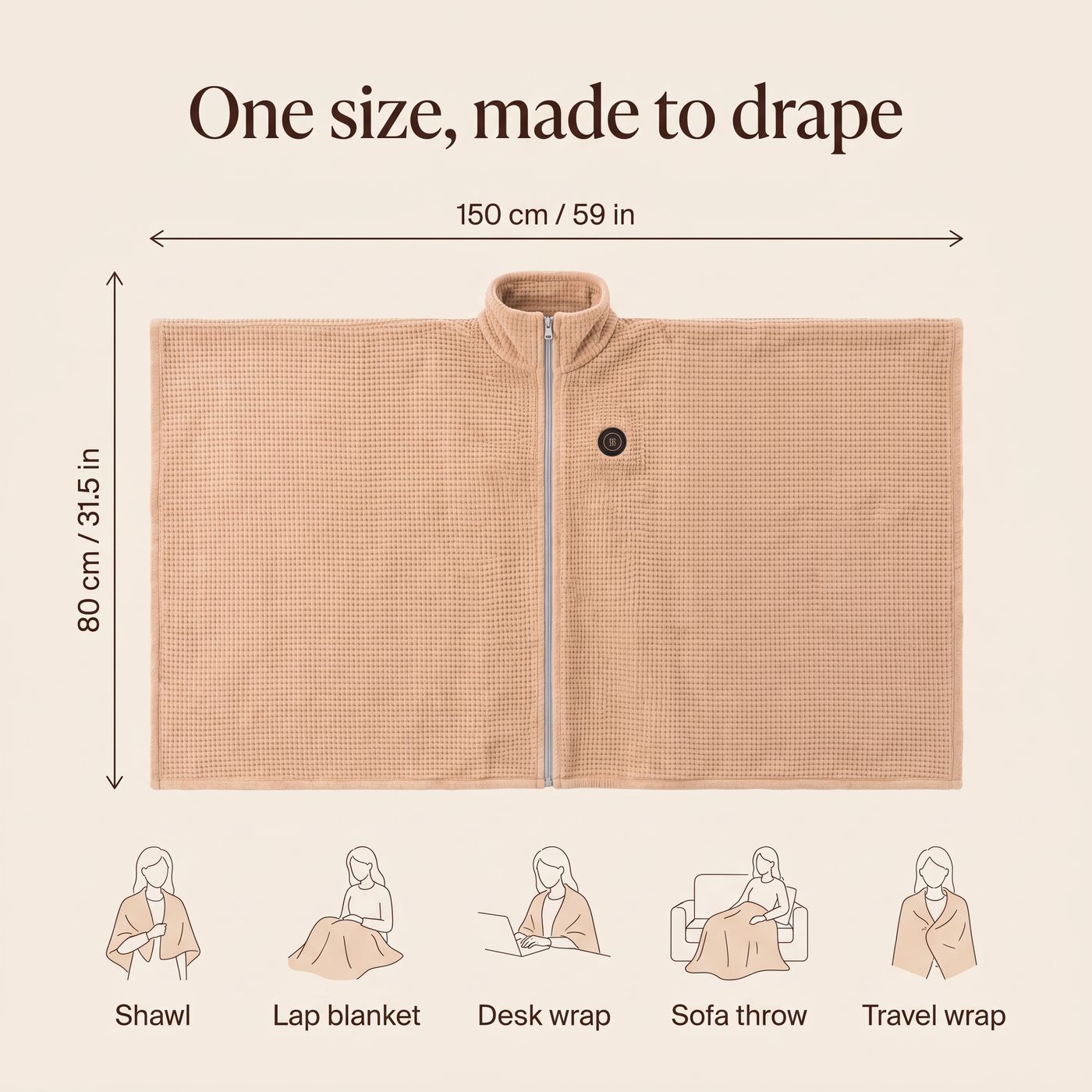 Warmpeak heated wearable blanket